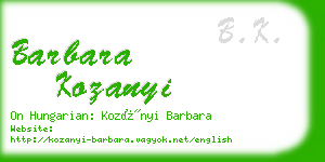 barbara kozanyi business card